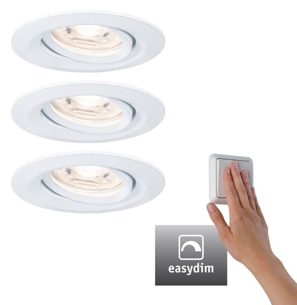 P 92971 LED vestavné svítidlo Nova mini Plus EasyDim výklopné 3x4,2W 2.700K bílá mat 230V - PAULMANN