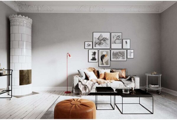 Stojací Lampa By Rydéns, Curve, Červená, Obývací pokoj, Kov, Moderní