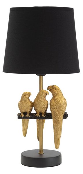 Stolní lampa Mauro Ferretti Parrots, 20x20x39 cm, černá/zlatá