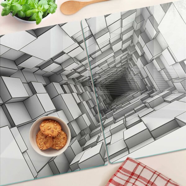 Krájecí prkénko skleněné 3D krychlové bludiště ddk-nr-wm-00005931