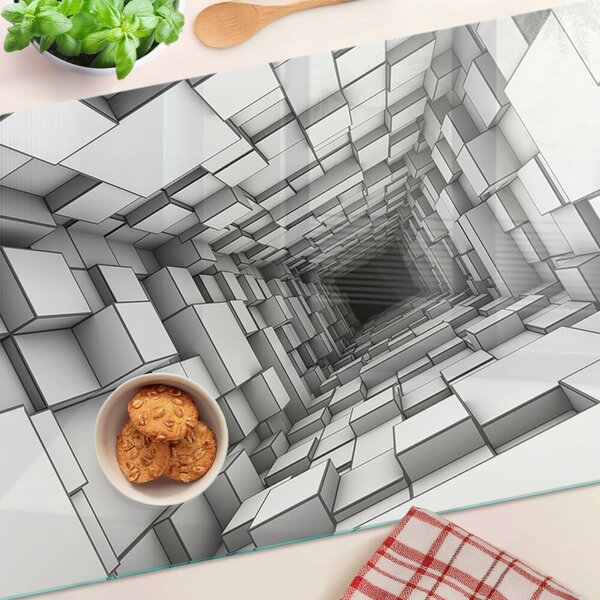Krájecí prkénko skleněné 3D krychlové bludiště ddk-nr-wm-00005931