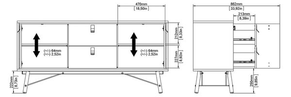 Komoda v dekoru dubu v přírodní barvě 150x72x40 cm Ry – Tvilum