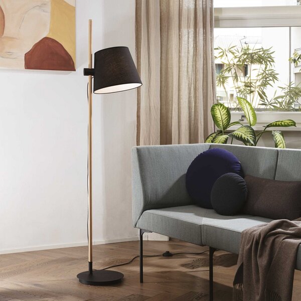 Ideal Lux 282084 stojací svítidlo Axel pt1 1x60W | E27 - kabelový spínač, černá