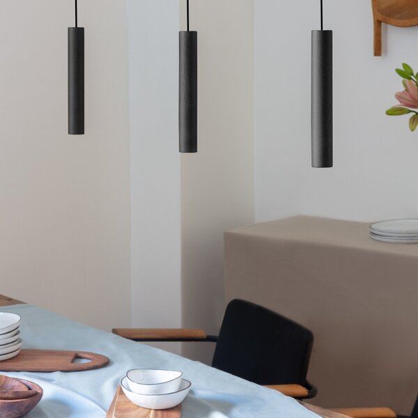 Závěsná svítidlo UMAGE, Chimes, Černá, Obývací pokoj, Dřevo, Moderní