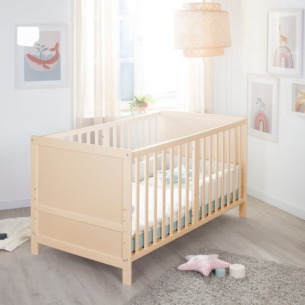 Postýlka s nastavitelnou výškou 70x140 cm v přírodní barvě Easy Sleep – Roba