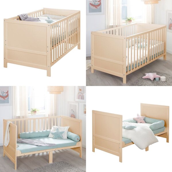 Postýlka s nastavitelnou výškou 70x140 cm v přírodní barvě Easy Sleep – Roba