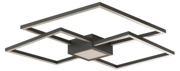 Stropní Lampa Lindby, Duetto, stmívatelné, Černá, Obývací pokoj, Kov, Moderní