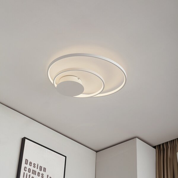 Stropní Lampa Lindby, Nerwin, stmívatelné, Bílá, Obývací pokoj, Kov, Moderní