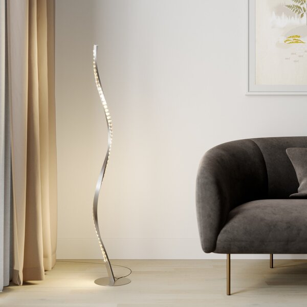 Stojací Lampa Lindby, Criostal, stmívatelné, Metalická, Obývací pokoj, Hliník, Moderní