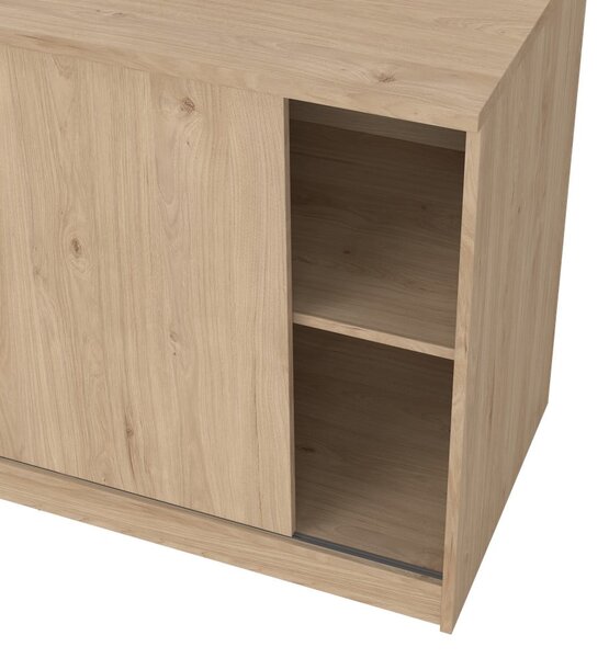 Komoda v dekoru dubu s posuvnými dveřmi v přírodní barvě 119x76x50 cm Naia – Tvilum