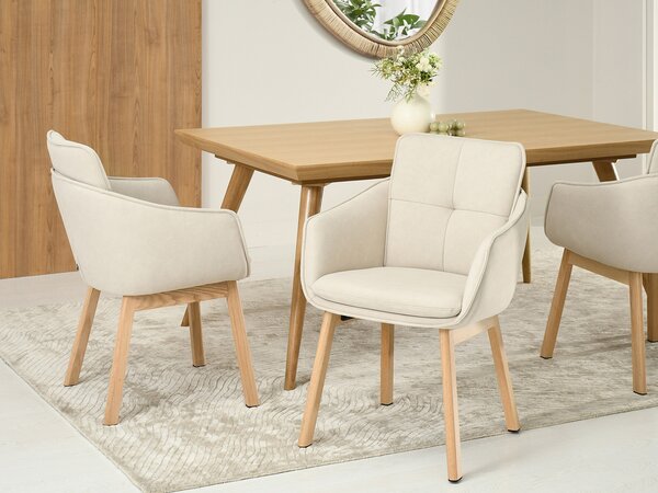 Jídelní židle Minimas (béžová + dub). Akce -10%