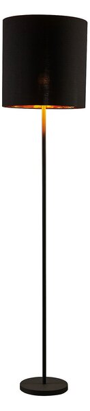 Stojací Lampa Lindby, Nymar, Černá, Obývací pokoj, Tkanina / Textil, Moderní