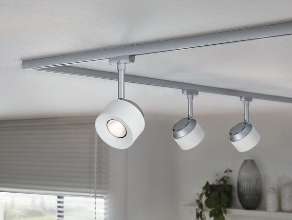 P 95373 URail LED-spot Pane bílá/chrom 7,4W 2.700K - PAULMANN