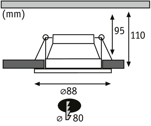 P 93398 Vestavné svítidlo Cole GU10 max. 10W bílá/stříbrná mat - PAULMANN