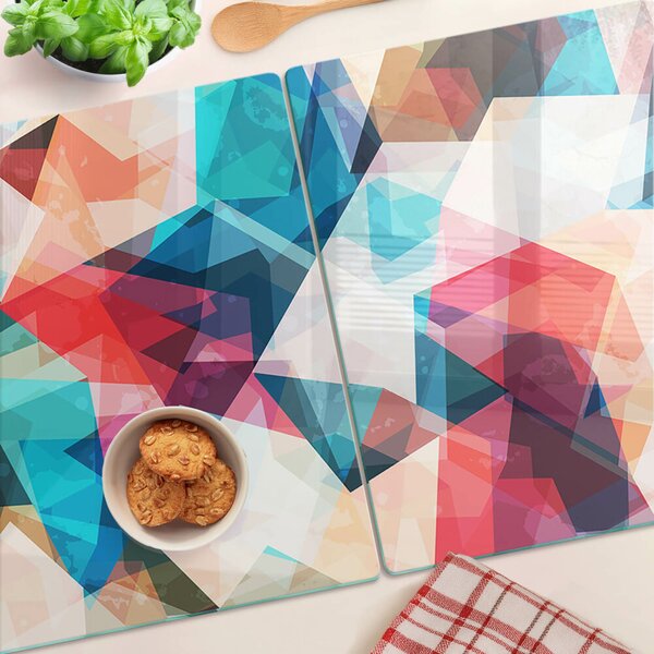Skleněná deska do kuchyně Abstraktní geometrie v pastelových barvách ddk-nr-wm-00005949