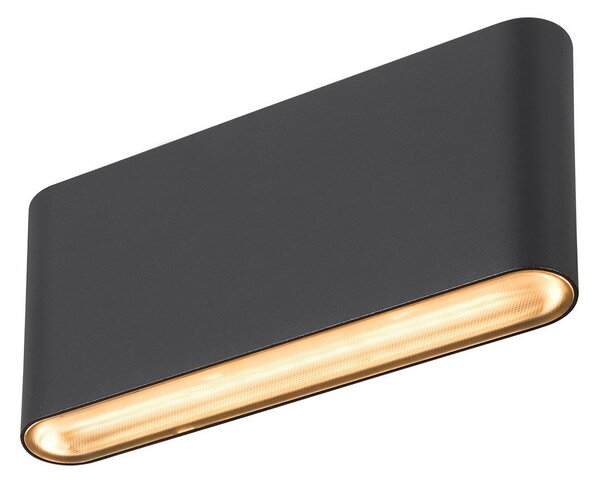 Oválné venkovní nástěnné svítidlo 18 LED IP65 černé