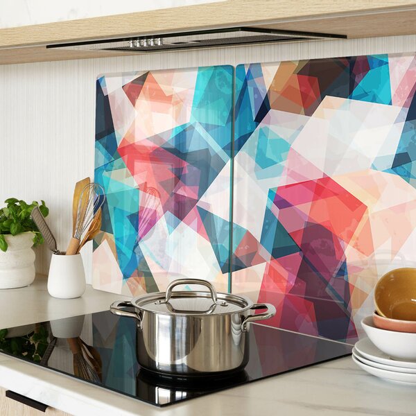 Skleněná deska do kuchyně Abstraktní geometrie v pastelových barvách ddk-nr-wm-00005949