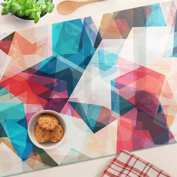 Skleněná deska do kuchyně Abstraktní geometrie v pastelových barvách ddk-nr-wm-00005949
