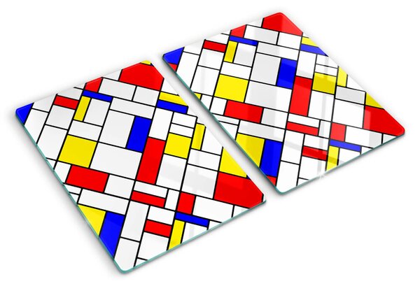 Skleněná krájecí deska Geometrie v Mondrianově stylu ddk-nr-wm-00005955