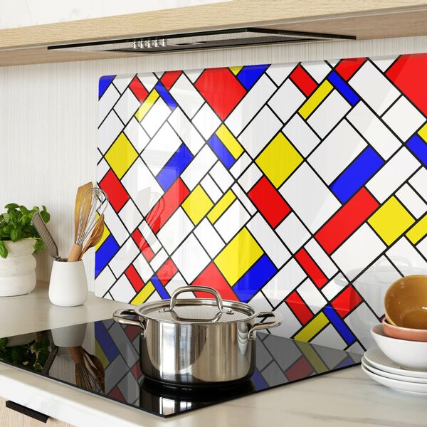 Skleněná krájecí deska Geometrie v Mondrianově stylu ddk-nr-wm-00005955