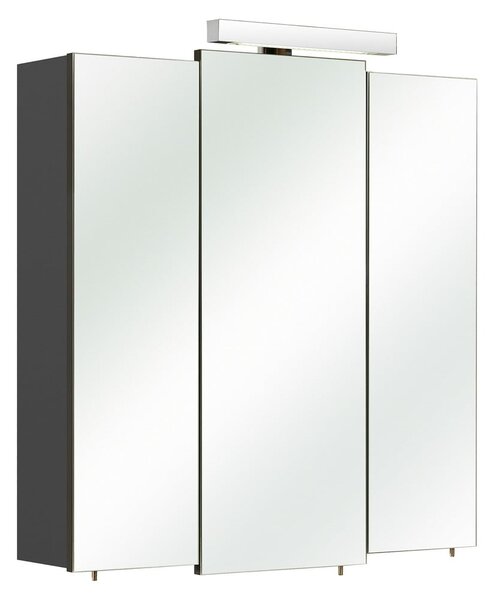 Tmavě šedá závěsná koupelnová skříňka se zrcadlem 68x73 cm Set 311 - Pelipal