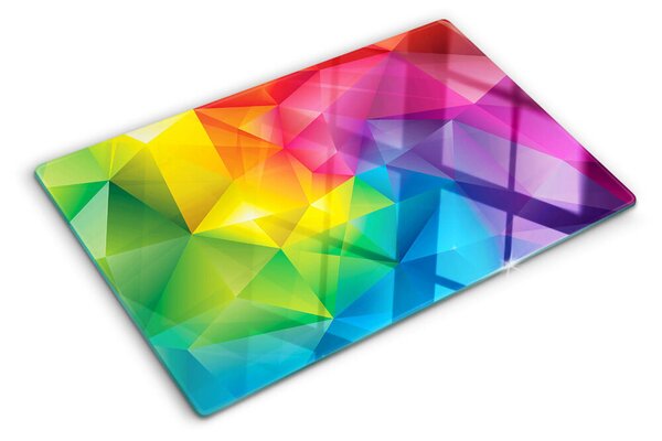 Skleněné krájecí prkénko Barevná geometrie v odstínech duhy ddk-nr-wm-00005956