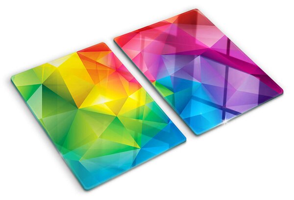 Skleněné krájecí prkénko Barevná geometrie v odstínech duhy ddk-nr-wm-00005956