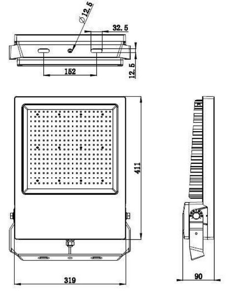 IMPR 732096 Deko-Light podlahové a nástěnné a stropní svítidlo Atik 230V 152W 4000 K 21350 lm 319 tmavě černá RAL 9005 - DEKOLIGHT