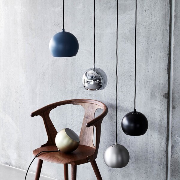 Závěsná svítidlo FRANDSEN, Ball, stmívatelné, Šedá, Obývací pokoj, Kov, Design