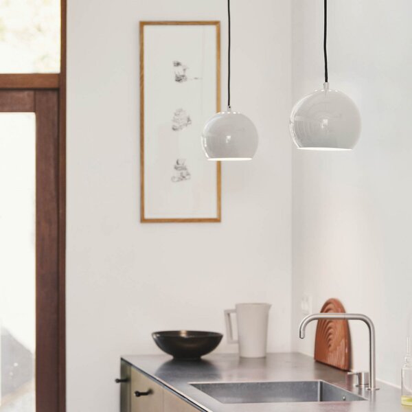 Závěsná svítidlo FRANDSEN, Ball, stmívatelné, Bílá, Obývací pokoj, Kov, Design