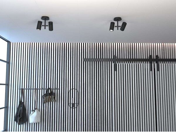 Stropní Lampa Herstal, Černá, Obývací pokoj, Kov