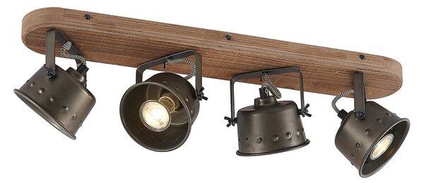 Stropní Lampa Lindby, Rubinjo, stmívatelné, Černá, Obývací pokoj, Kov, Vintage