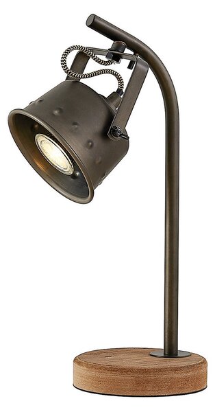 Stolní lampa Lindby, Rubinjo, Černá, Obývací pokoj, Kov, Vintage
