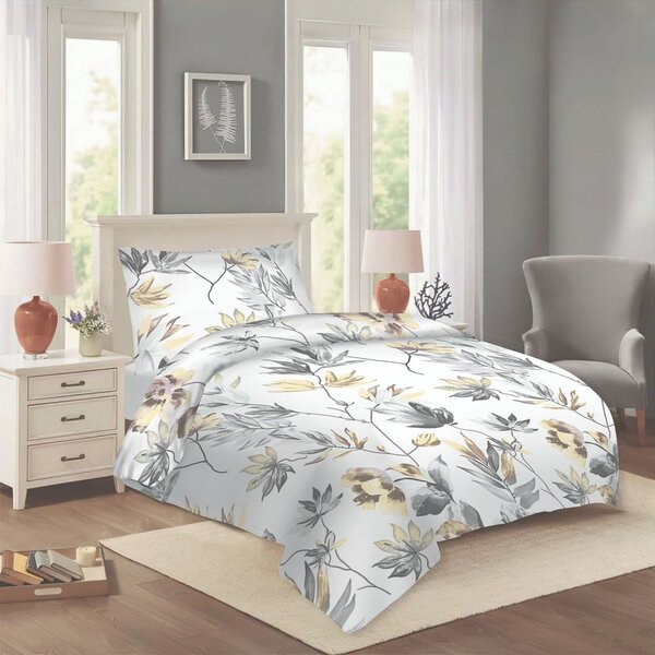 Bílé bavlněné povlečení na jednolůžko 140x200 cm Darina – Cotton House
