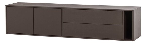 Tmavě hnědý TV stolek z borovicového dřeva 200x45x44 cm Settle Down – vtwonen