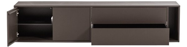 Tmavě hnědý TV stolek z borovicového dřeva 200x45x44 cm Settle Down – vtwonen