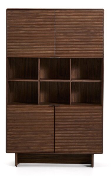 Tmavě hnědá skříň v dekoru ořechu 100x163x40 cm Norlen – Kave Home