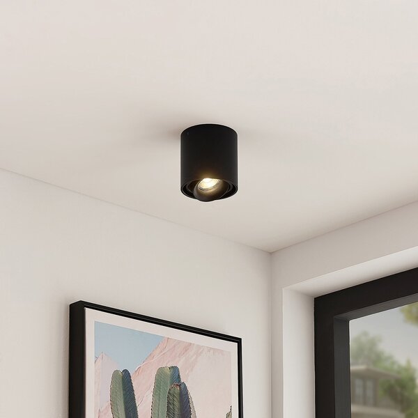 Stropní Lampa Arcchio, Walza, stmívatelné, Černá, Chodba, Hliník, Moderní