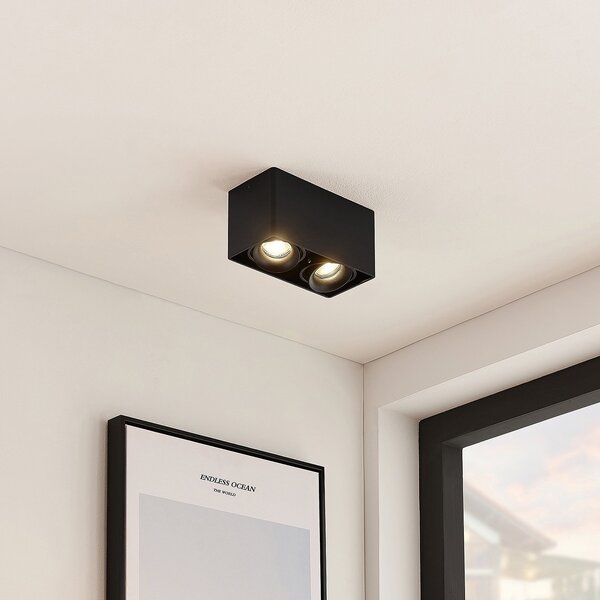 Stropní Lampa Arcchio, Kubika, stmívatelné, Černá, Chodba, Kov, Moderní