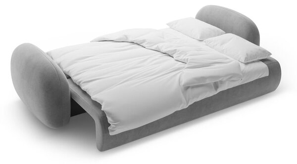 Tmavě šedá sametová rozkládací/s úložným prostorem pohovka 262 cm Tonale – Cosmopolitan Design