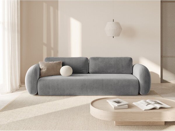 Tmavě šedá sametová rozkládací/s úložným prostorem pohovka 262 cm Tonale – Cosmopolitan Design