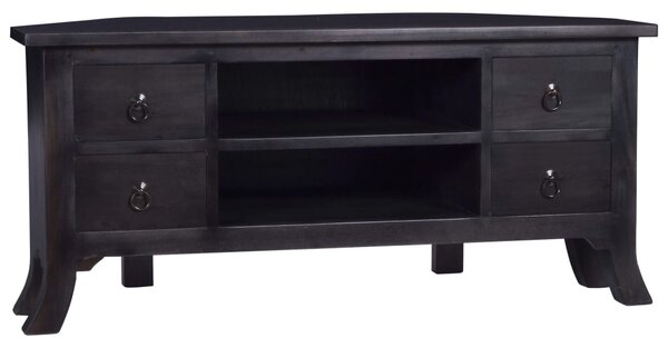 TV stolek kávově černý 100x40x45 cm masivní mahagonové dřevo