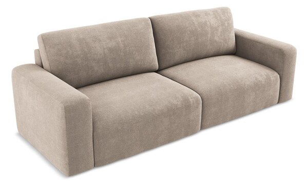 Béžová žinylková rozkládací/s úložným prostorem pohovka 252 cm Kona – Makamii