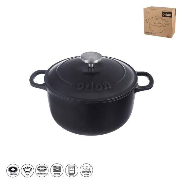 Litinový hrnec s pokličkou na indukci 3,3 l LITINA SMALT – Orion