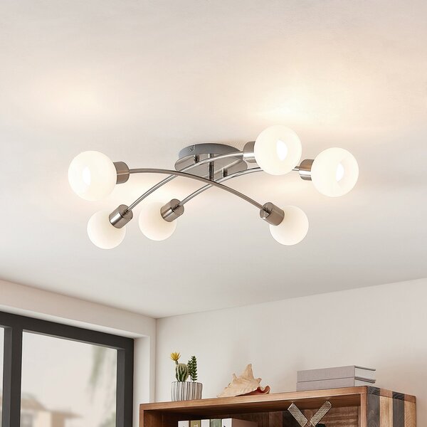 Stropní Lampa Lindby, Agmar, stmívatelné, Metalická, Obývací pokoj, Kov, Moderní