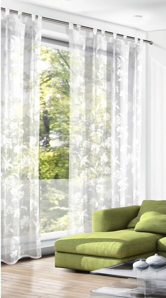 Bílá voálová záclona 135x245 cm Flowers – Sehlbach