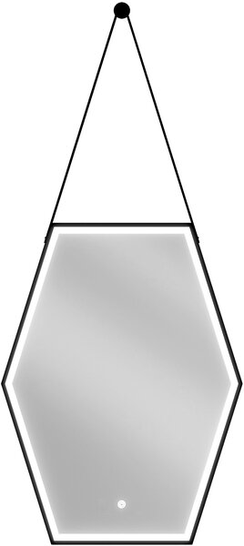 Mexen Orla, LED koupelnové zrcadlo s podsvícením a černým rámem 60x80 cm, 6000K, ochrana proti zamlžování, 9815-060-080-611-70