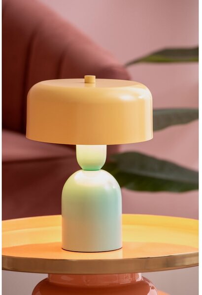 Žlutá/tyrkysová stolní lampa (výška 24 cm) Double Funky – Leitmotiv