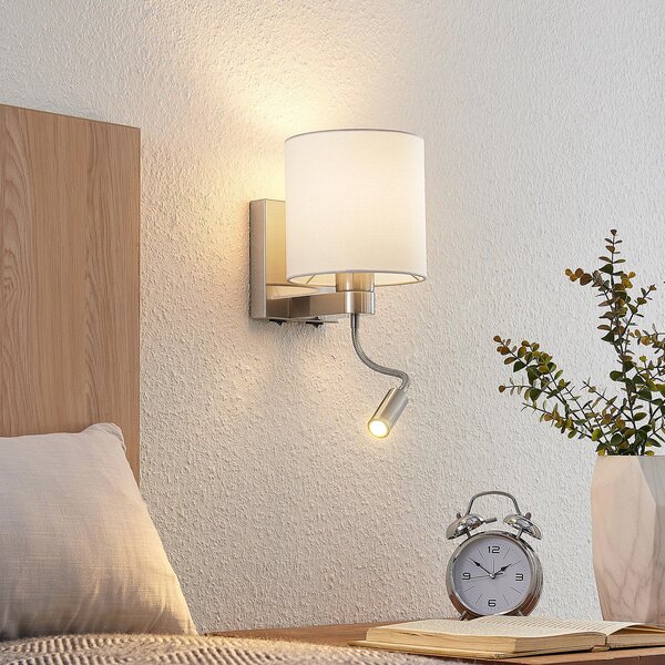 Nástěnná Svítidla Lucande, Brinja, Metalická, Obývací pokoj, Tkanina / Textil, Moderní