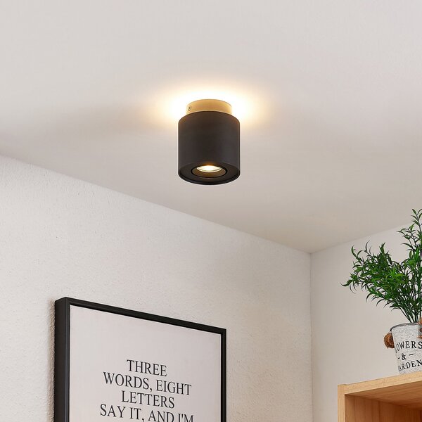 Stropní Lampa Arcchio, Walisa, stmívatelné, Černá, Obývací pokoj, Hliník, Moderní
